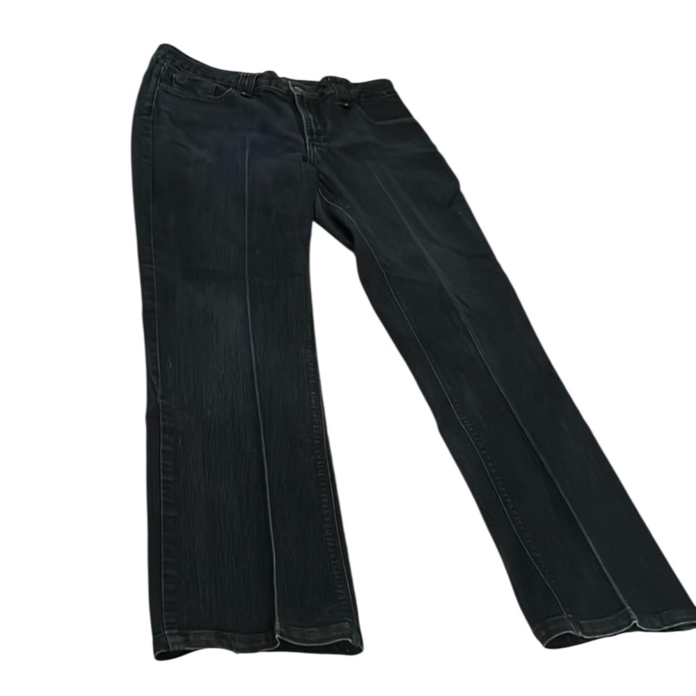 NYDJ NOT YOUR DAUGHTERS JEANS size 12 wide leg dark wash trouser jean